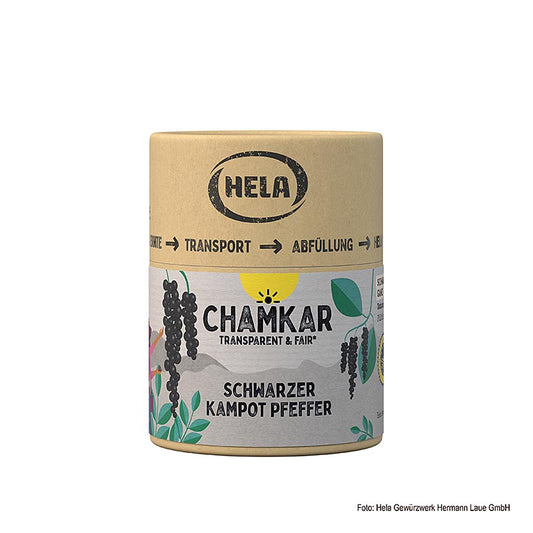 HELA Chamkar - Poivre noir de Kampot, séché, en grains, IGP, 100 g