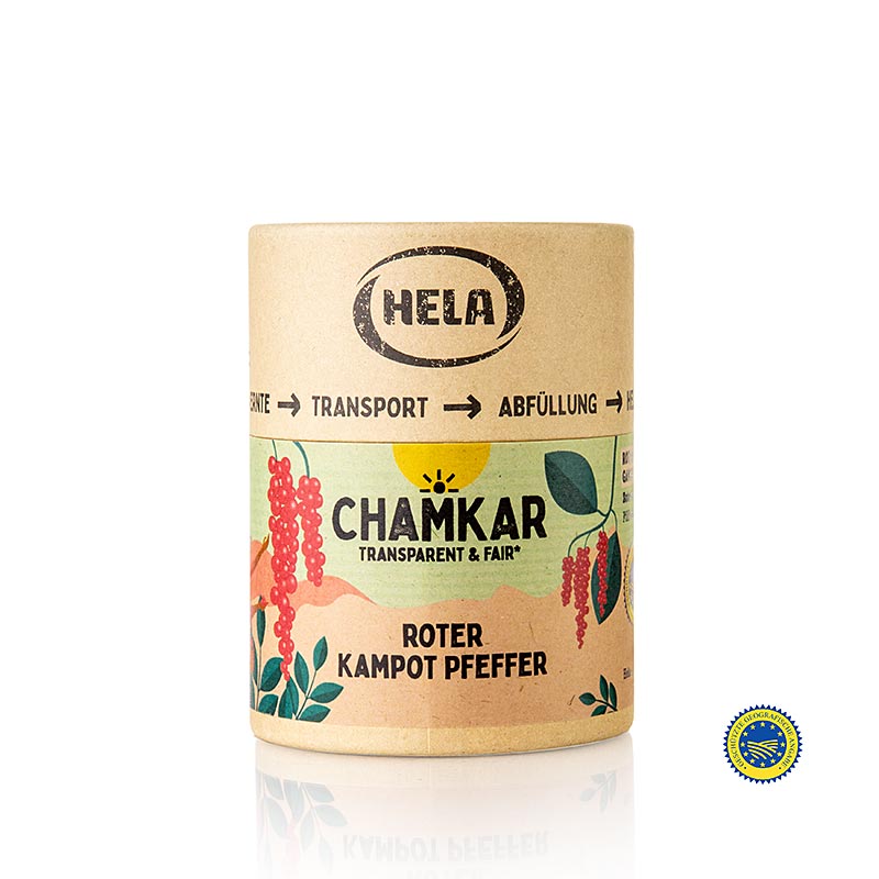 HELA Chamkar - Roter Kampot Pfeffer, getrocknet, ganz, g.g.A., 100 g