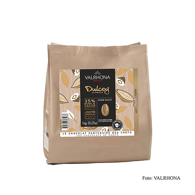 Valrhona Dulcey, Chocolat blond 35%, Callets (31834), 1 kg