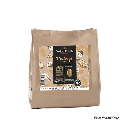 Valrhona Dulcey, Chocolat blond 35%, Callets (31834), 1 kg