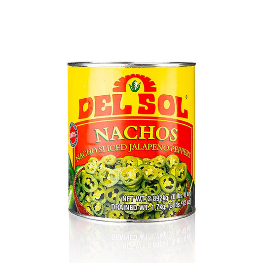 Peperoncini Jalapeno, verdi, a fette, Del Sol, 2,89 kg