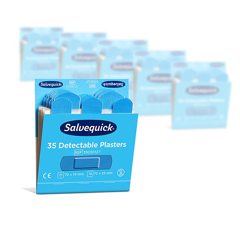 Cederroth - Blue Detectable Pflaster Nachfüllpack, 6 x 35 Stück (51030127), 1 St