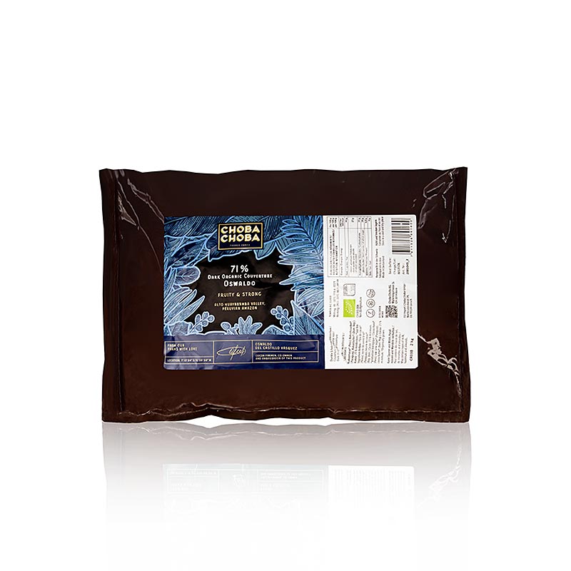 Oswaldo, copertura fondente al 71%, callets, Choba Choba, BIO, 2 kg