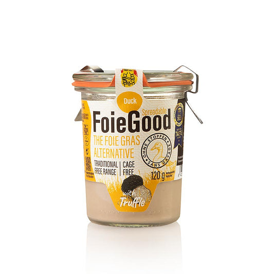 Foie Gras de Canard, (sans bouchon) Tartinade à la Truffe, FoieGood, 120 g