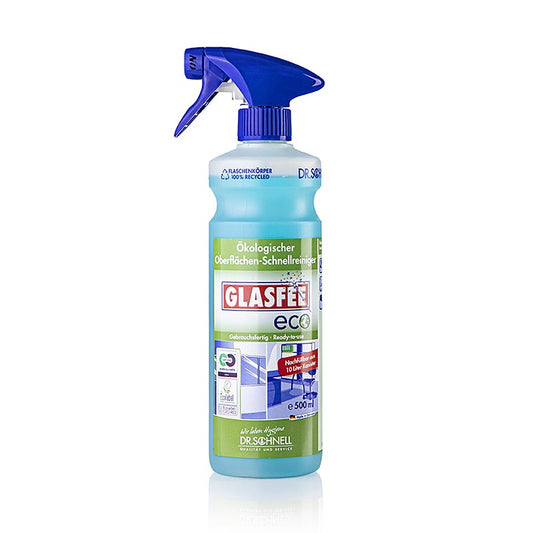 Dr. Schnell - Detergente per vetri Glasfee Eco, ecologico, pronto all'uso, 500 ml