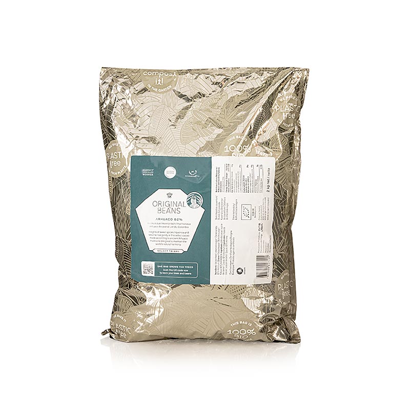 Arhuaco Businchari 82% Couverture amère, Callets, Original Beans, BIO, 2 kg