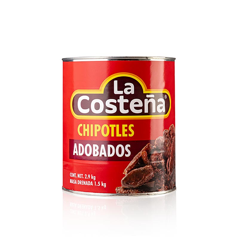 Sierra Madre - Chili Schoten Chipotles, geräuchert, in Adobosauce, La Costena, 2,8 kg