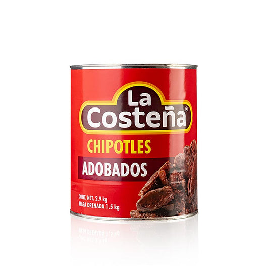 Sierra Madre - Chili Schoten Chipotles, geräuchert, in Adobosauce, La Costena, 2,8 kg