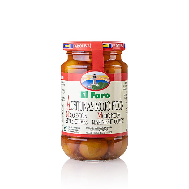 Grüne Oliven "Mojo Picon", mit Kern, El Faro, 350 g