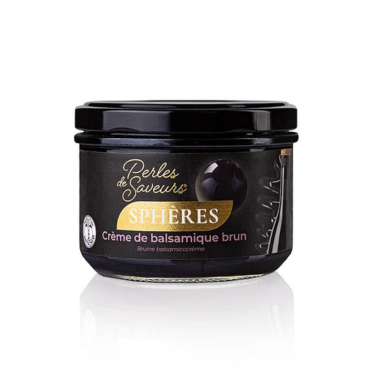 Sfere di caviale da condimento "Crema Balsamico", sferiche da 20 mm, Perles de Saveurs, 250 g, circa 30 pezzi.