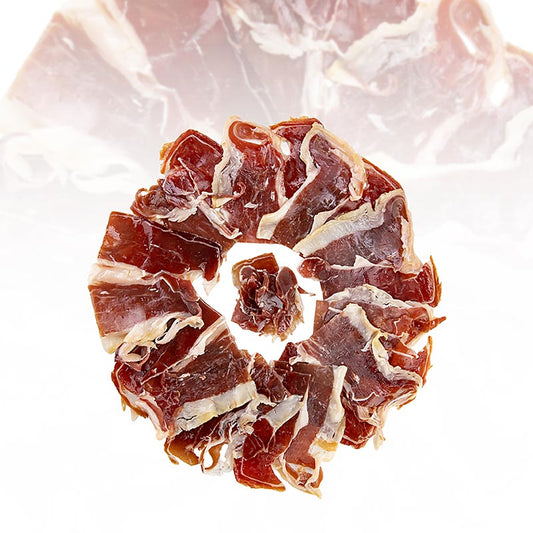 Spalla di prosciutto Cebo Ibérico, 50% Iberico, min. 36 mesi, affettato, 100 g
