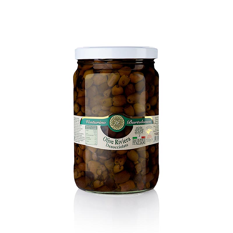 Olives Venturino Denocciolate Riviera à Huile d'olive, dénoyautées, 1,5 kg