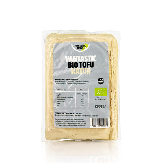 Tofu, fest, natur, vantastic, BIO, 200 g | Veggi Food und Veganer Fleischersatz | thungourmet