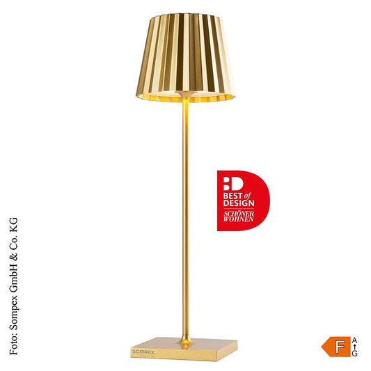 Lampe de table "TROLL 2.0- Outdoor", avec batterie, 38x10x10cm, alu, or (78187), 1 pc