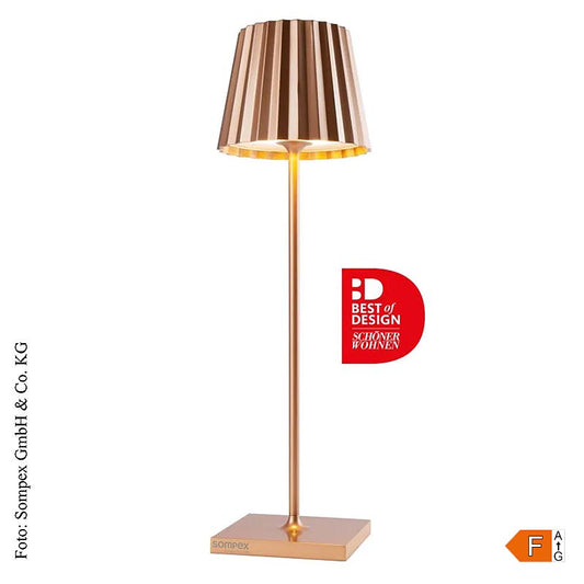 Lampe de table "TROLL 2.0- Outdoor", avec batterie, 38x10x10cm, alu, cuivre (78188), 1 pc