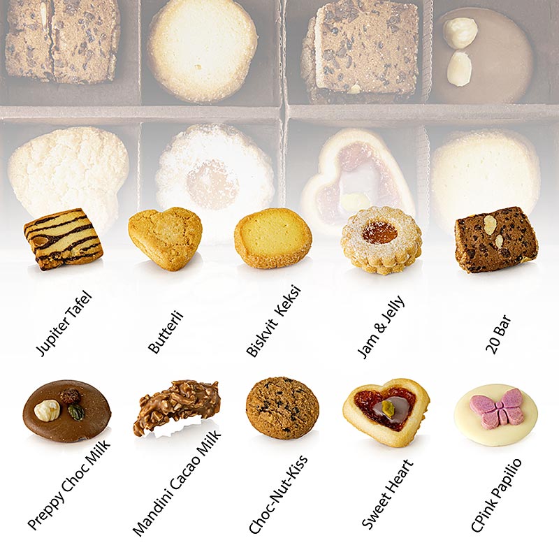 Lembcke Biscotti da tè Mischum Premium Assortimento, 10 varietà, 660 g, 6 x 110 g