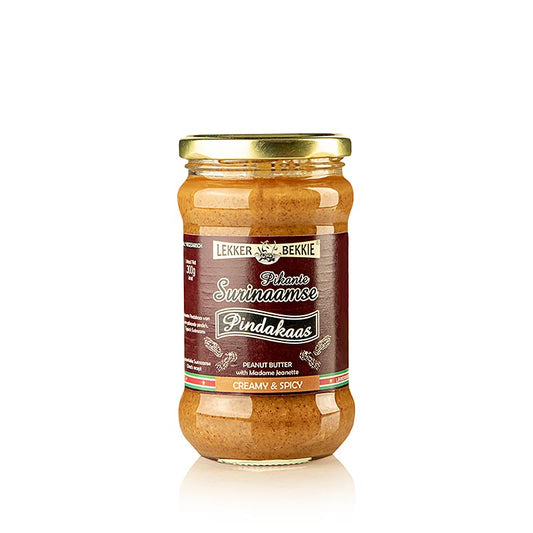 Erdnussbutter "Pikante Surinaamse", cremig & gewürzt, Lekker Bekkie, 300 g