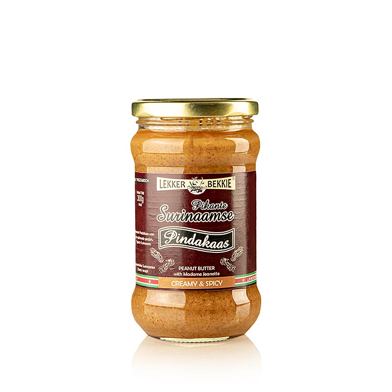 Erdnussbutter "Pikante Surinaamse", cremig & gewürzt, Lekker Bekkie, 300 g
