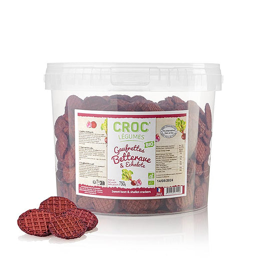 Barsnack - Croc Légumes, mini-gaufrettes françaises à la betterave rouge et à l'échalote, BIO, 750 g | Biscuits, chocolats, snacks | thungourmet