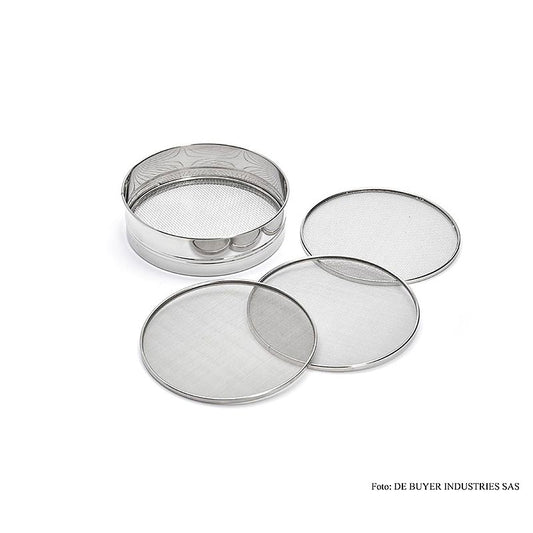 Tamis de cuisine / à farine en acier inoxydable (ø 20, mailles de 3, 2, 1 et 0,5 mm) de Buyer (4605.21), 1 pièce