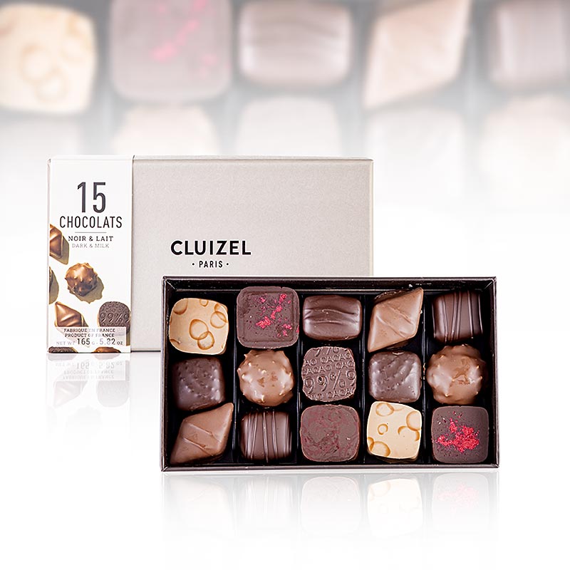 Coffret n° 15 - Assortiment de chocolats (15 Pièces), Michel Cluizel, 165 g, 15 pièces