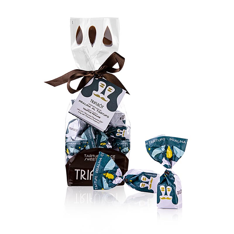 Tartuflanghe Mini Trüffelpralinen "trifulòt", Dulcis Tuber, Sommertrüffeln (teal), ca. 7 g 180 g
