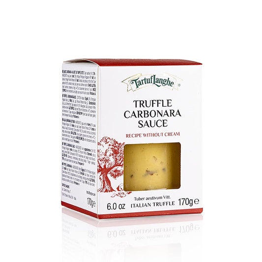 TARTUFLANGHE - Salsa alla carbonara, con tartufo estivo, senza pancetta, pronta da cucinare, 170 g