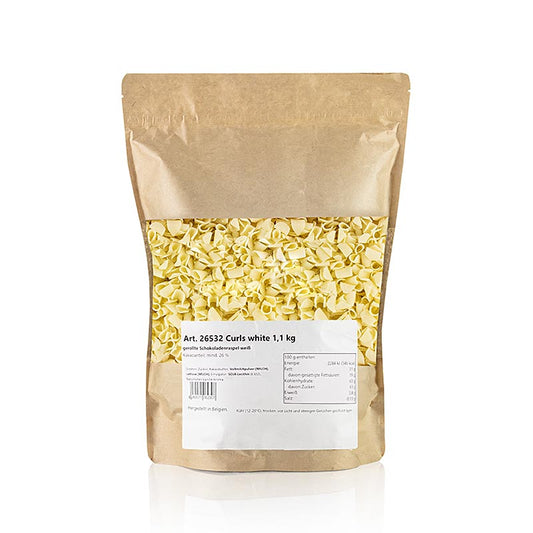 Râpe à garnir au chocolat Fleur blanche (Curls white), 11 kg