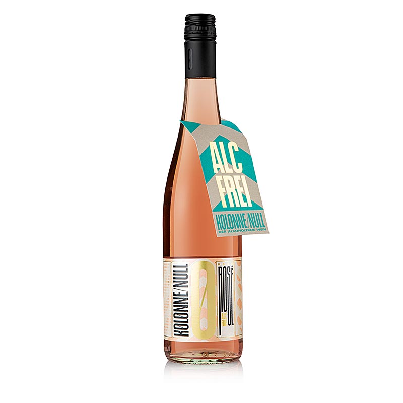 2023er Rosé entalkoholisierter Rosewein, alkoholfrei, trocken, Kolonne Null, 750 ml - Produktbild eines entalkoholisierten, trockenen und alkoholfreien Roséweins in einer 750 ml Flasche von 2023