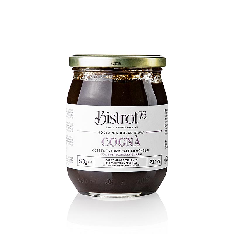 Tartuflanghe  - Bistro 75 - Cognà - Süßes Traubenmost-Chutney, 570 g