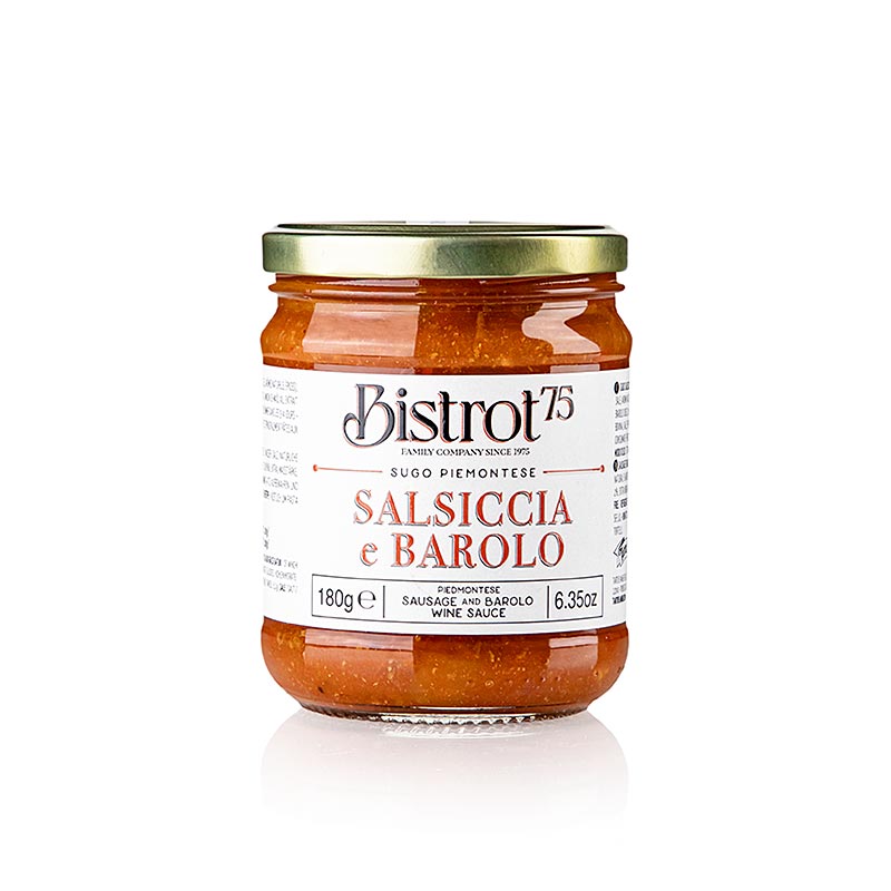 Tartuflanghe  - Bistro 75 - Sugo con salsiccia e Barolo - Salsa con salsiccia e vino, 180 g