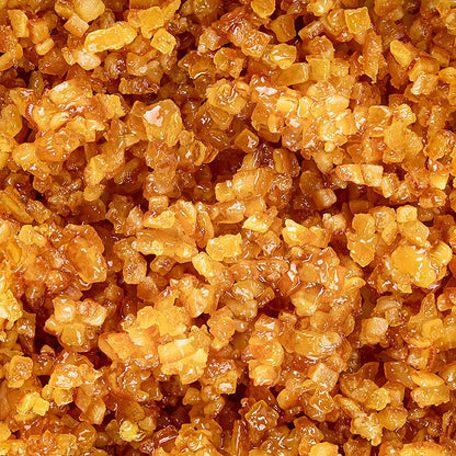 Orangeat, kandierte Orange Würfel, fein gehackt, 250 g