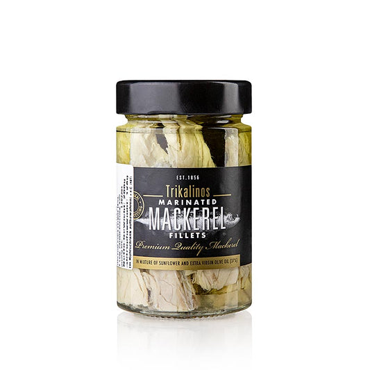 Filets de maquereau à l'huile et à la vinaigrette au citron, Grèce, Trikalinos, 200 g