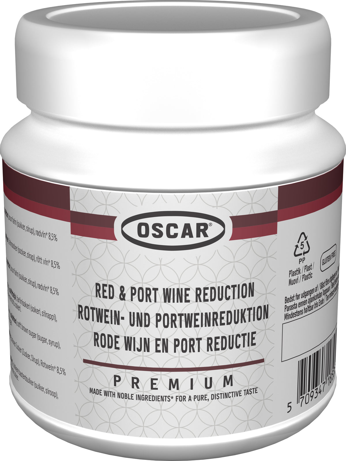 Oscar Concentrato di vino rosso e riduzione di Porto, senza glutine, 580 g