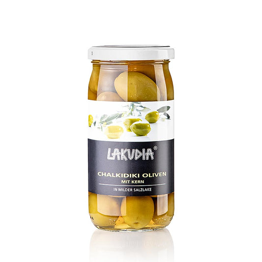 Olive verdi "Chalkidiki", con nocciolo, Lakudia, 355 g
