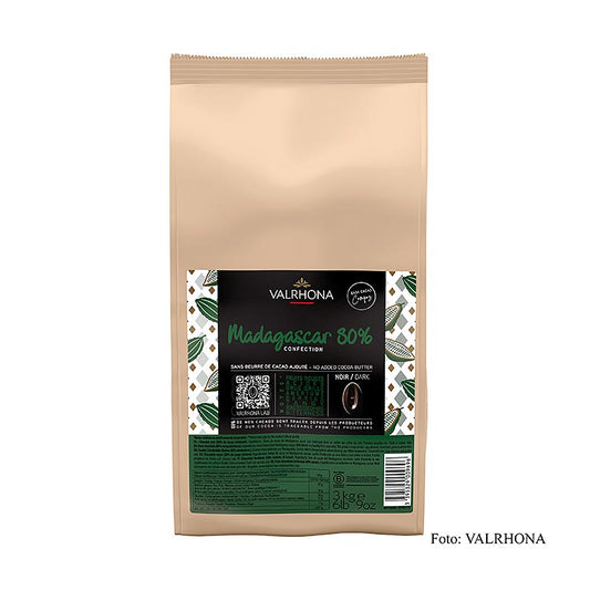 Chocolats Valrhona Compoz - Base de cacao Madagascar 80%, Callets, 3 kg