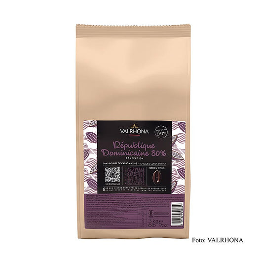 Cioccolato Valrhona Compoz - Base di cacao della Repubblica Dominicana, 80%, callets, 3 kg