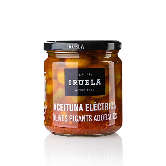 Aceituna Electrica, olive verdi con nocciolo, salate, Iruela, 365 g