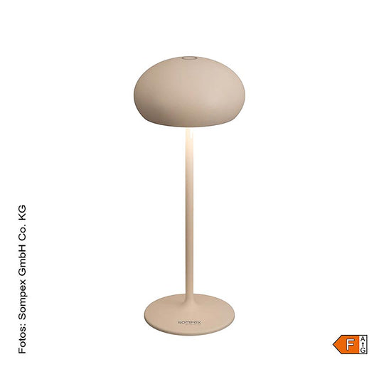 Lampada da tavolo "PEBBLE", con batteria ricaricabile, 23x9,2cm, alluminio, incl. stazione di ricarica, sabbia (78683), 1 pz.