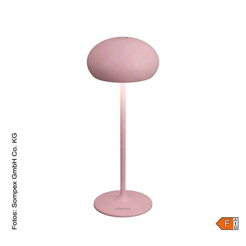 Tischleuchte "PEBBLE", m. Akku, 23x9,2cm, Alu, ink. Ladestation, pink (78684), 1 St