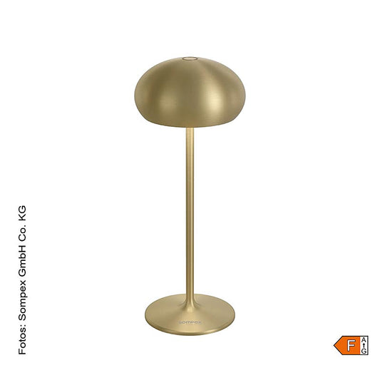 Lampada da tavolo "PEBBLE", con batteria ricaricabile, 23x9,2cm, alluminio, incl. stazione di ricarica, oro (78686), 1 pz.
