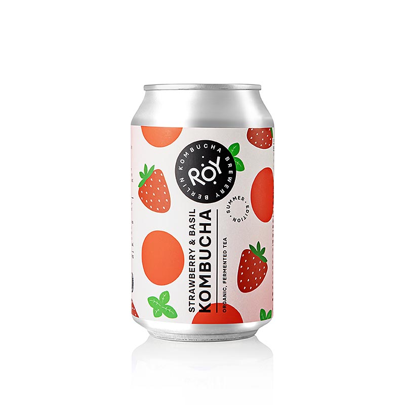 ROY Kombucha fraise-basilic Kombucha (édition été), BIO, 330 ml