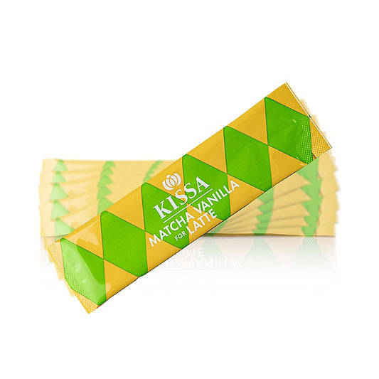 KISSA - Matcha Vanilla for Latte, Grüner Tee Mix Sticks, BIO, 72 g, 6 x 12g