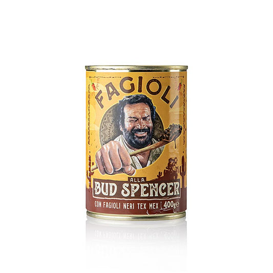 Bud Power - Fagioli alla Bud Spencer Tex Mex, fagioli neri in salsa di pomodoro piccante, 400 g