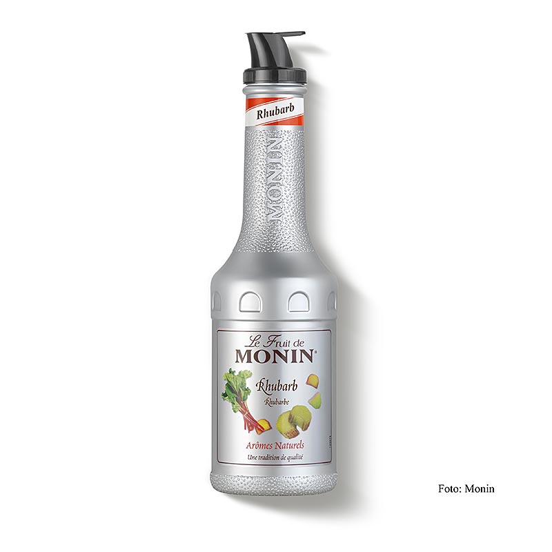Monin - Mélange de purée de fruits - Rhubarbe, sucrée, avec bec verseur, 1 l
