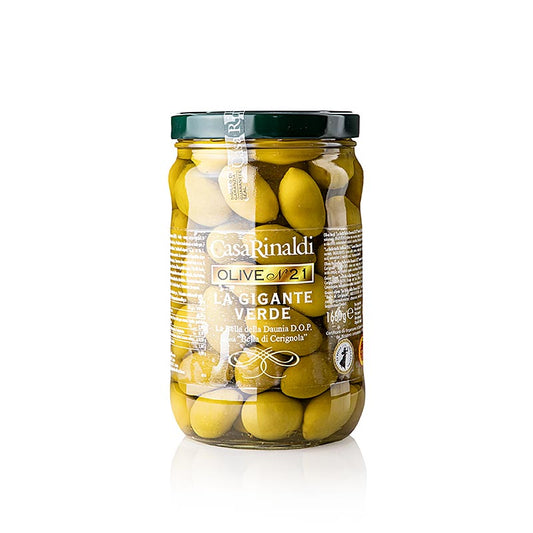 Olive verdi "Bella della Daunia" DOP, con nocciolo, Casa Rinaldi, 1,66 kg