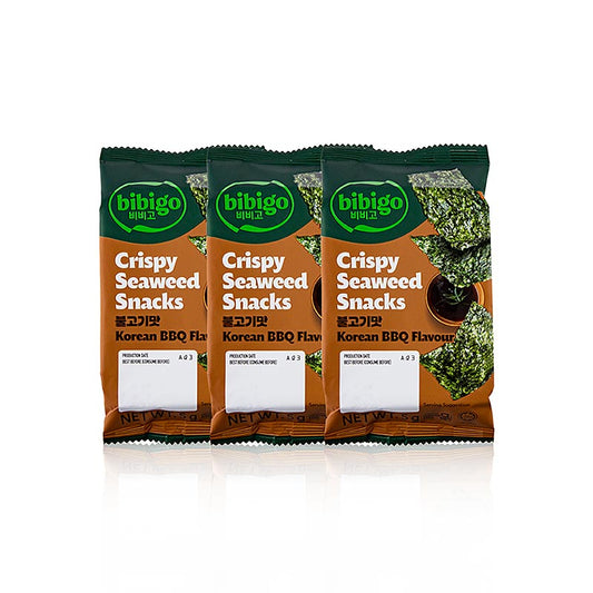 Seetang Snack Bulgogi (BBQ), knusprige Algenblätter, Bibigo, 15 g