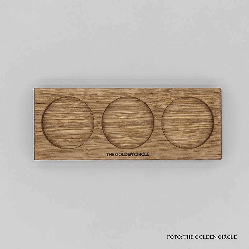 THE GOLDEN CIRCLE - Portaspezie per 3 spezie, 225x85x25 mm, rovere tedesco, 1 pz.