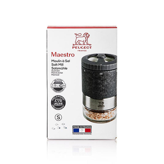 Salzmühle MAESTRO U´SELECT, hell graphit, 11cm, einstellbarer Mahlgrad, Peugeot, 1 St