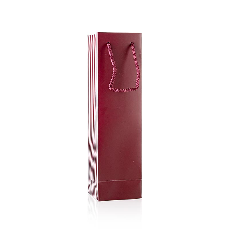 Weinpräsenttasche, Flaschentüte, 1er, grau/rot, 360x100x80mm, 1 St